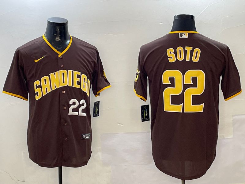 Men San Diego Padres #22 Soto Brown Game 2025 Nike MLB Jersey style 2->san diego padres->MLB Jersey